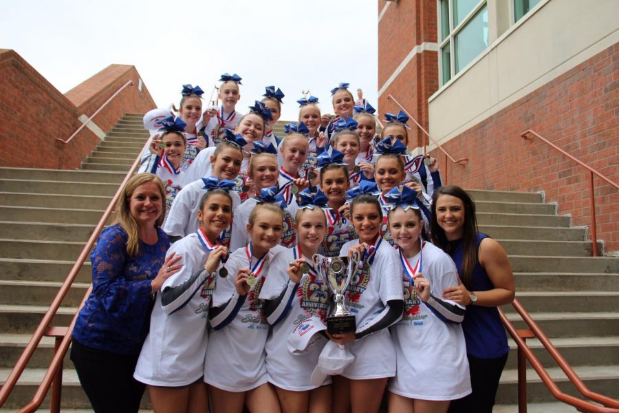 In the picture above the Armuchee High competition cheerleaders are lined up on the stairs at the civic center in Columbus GA after winning the 2017 AA state cheerleading championship. Bottom row from right to left, Coach Jordan Burkett, Lucy Harris, Laken Burdick, Kelsey Tucker, Ashlynn Sutton, Kenzie Fisher, and Coach Kelli Stamey. Second row, Jaylyn Barnes, Ramsey Blair, Morgan Rogers, and Matti Hawkins. Third row, Kaylie Terry, Logan Lively, Aubrie Ellis, Claire Sentell, and Brynn Hall. Top row, Kaylin Coffman, Rylee Cook, Addison Loveless, Caroline Ray, Zoe Lyle, and Ally O’neal. 