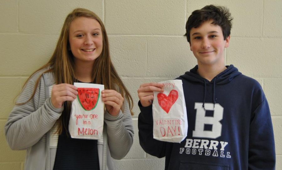 Both, Olivia Moses, a freshmen, and Parker Jenkins, a freshmen, received a Valentine’s Day bag. 