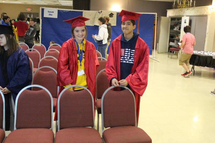 Emily Burnett and Jonathan Corado graduating High School.   