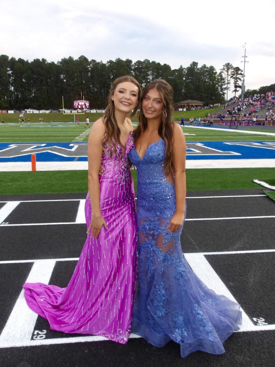 Aubrey and Jenna at the homecoming game.