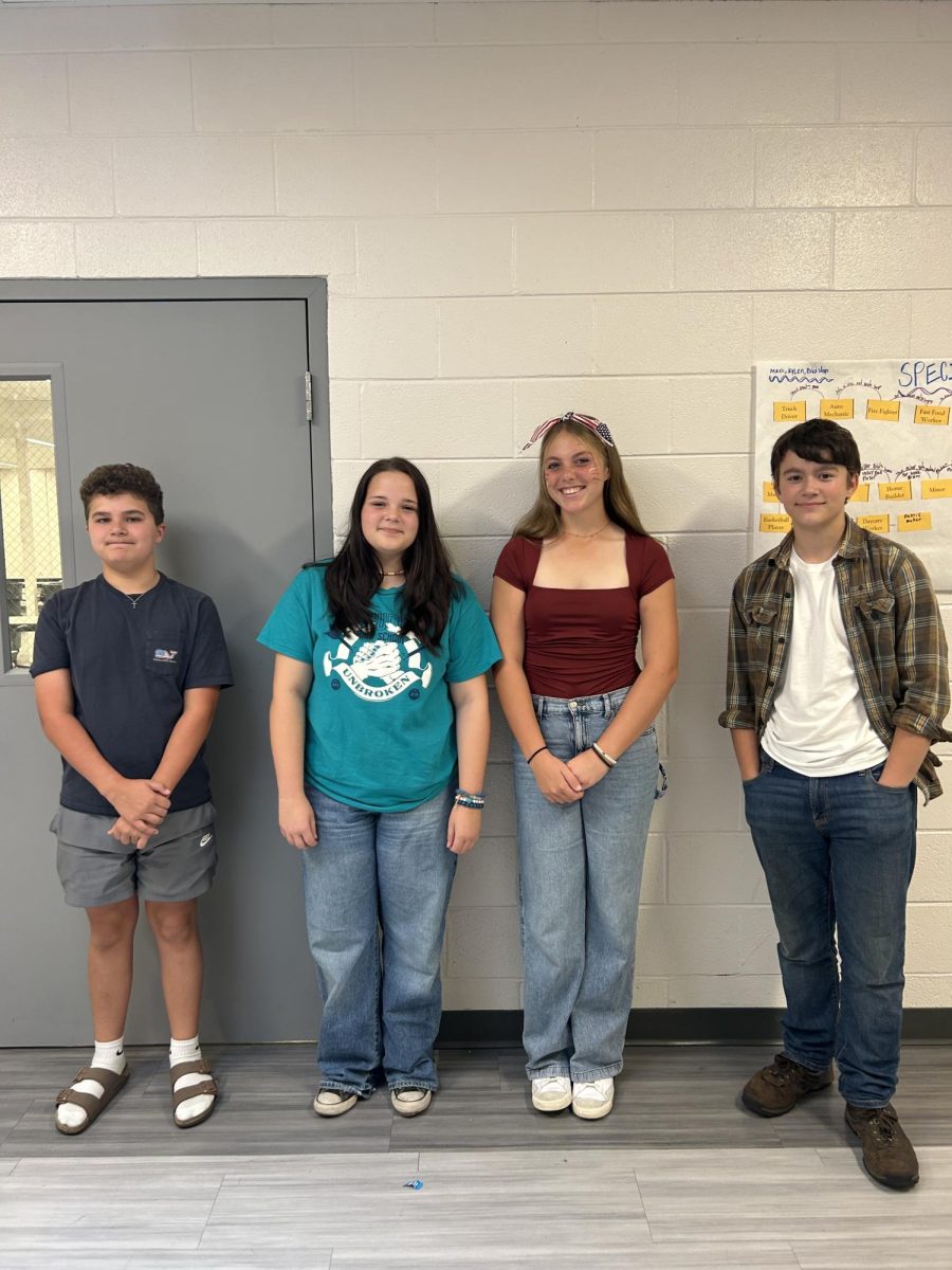Left, Levi Burns, middle Left, Garrett Clark, Middle right, Jaycee Everett, Right, Victor Barden