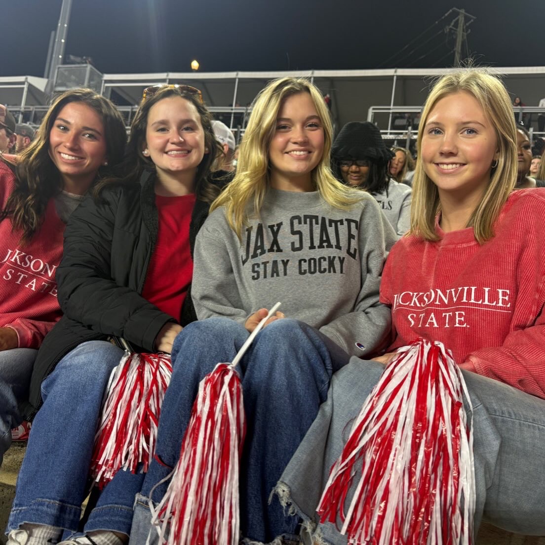 Seniors, Bella Duck, Aubree Crider, Emma Peschel, and Addison Blanton at Jacksonville State University.